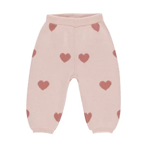 Quincy Mae - knit pants hearts - bubblegum pink