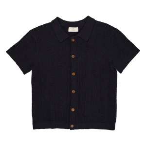 Copenhagen Colors - knitted pattern shirt - navy