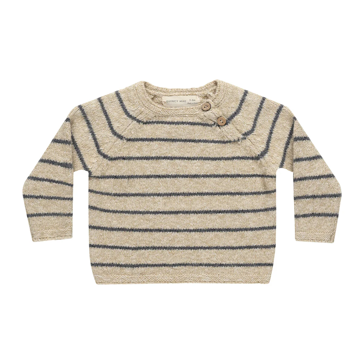 Quincy Mae - knitted sweater Ace - indigo stripe
