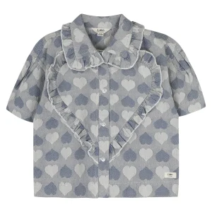 Labo - denim heart blouse Laila - blue light