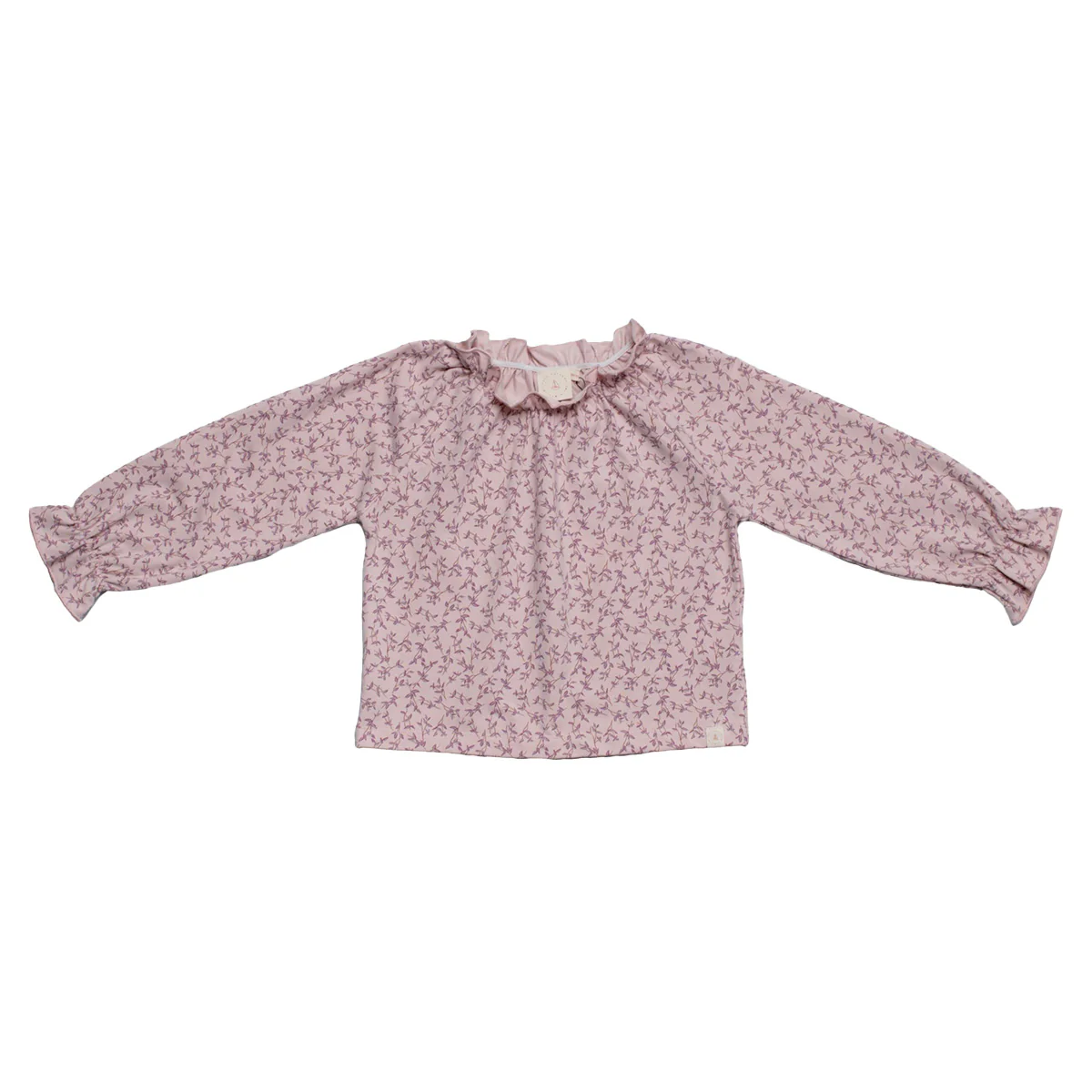 Navy Natural - top Lauren mauve leaves