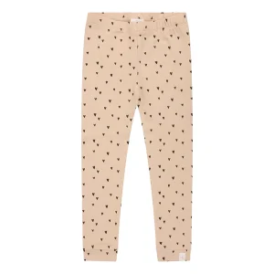 Navy Natural - legging brown hearts