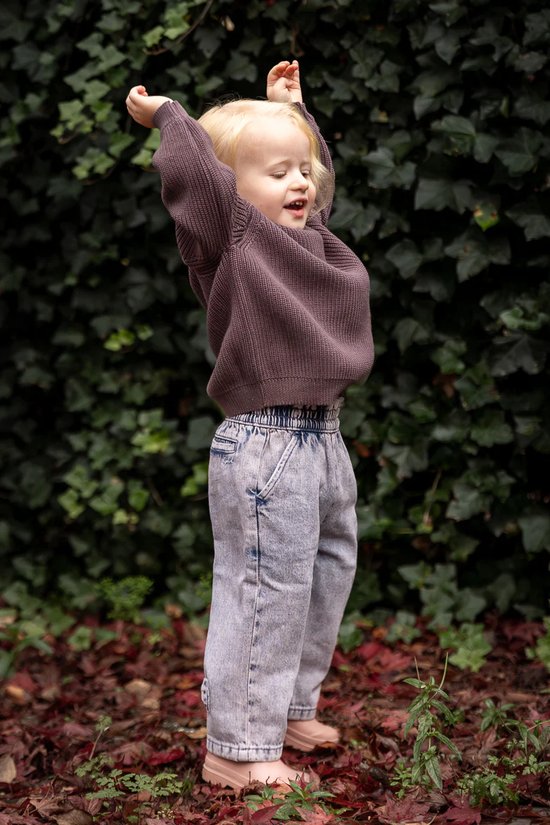 Copenhagen Colors - organic chino jeans with bow - lavender dyed denim - Afbeelding 5