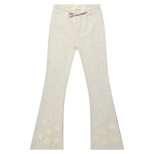 Two You Label - flared legging Lilly embroidery flower - oat