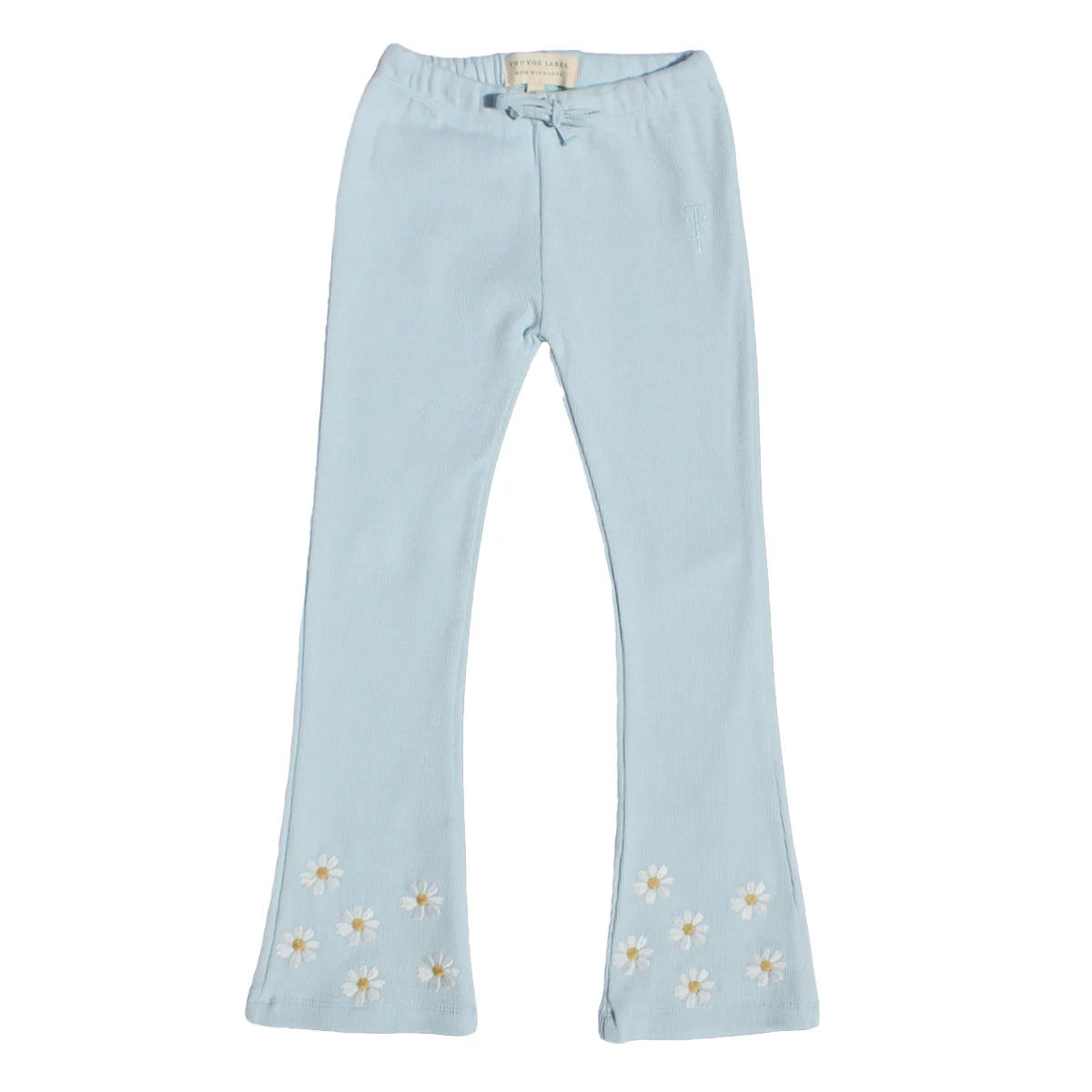 Two You Label - flare legging Lilly embroidery flower - light blue