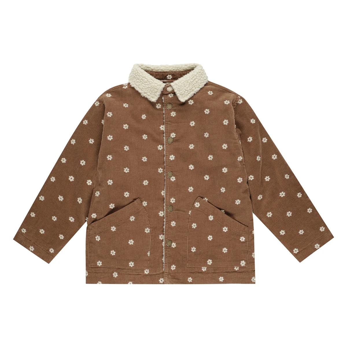 Rylee + Cru - chore coat floral embroidery - saddle brown