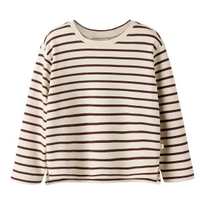 Lil'Atelier - loose top stripe - turtledove/catawba grape