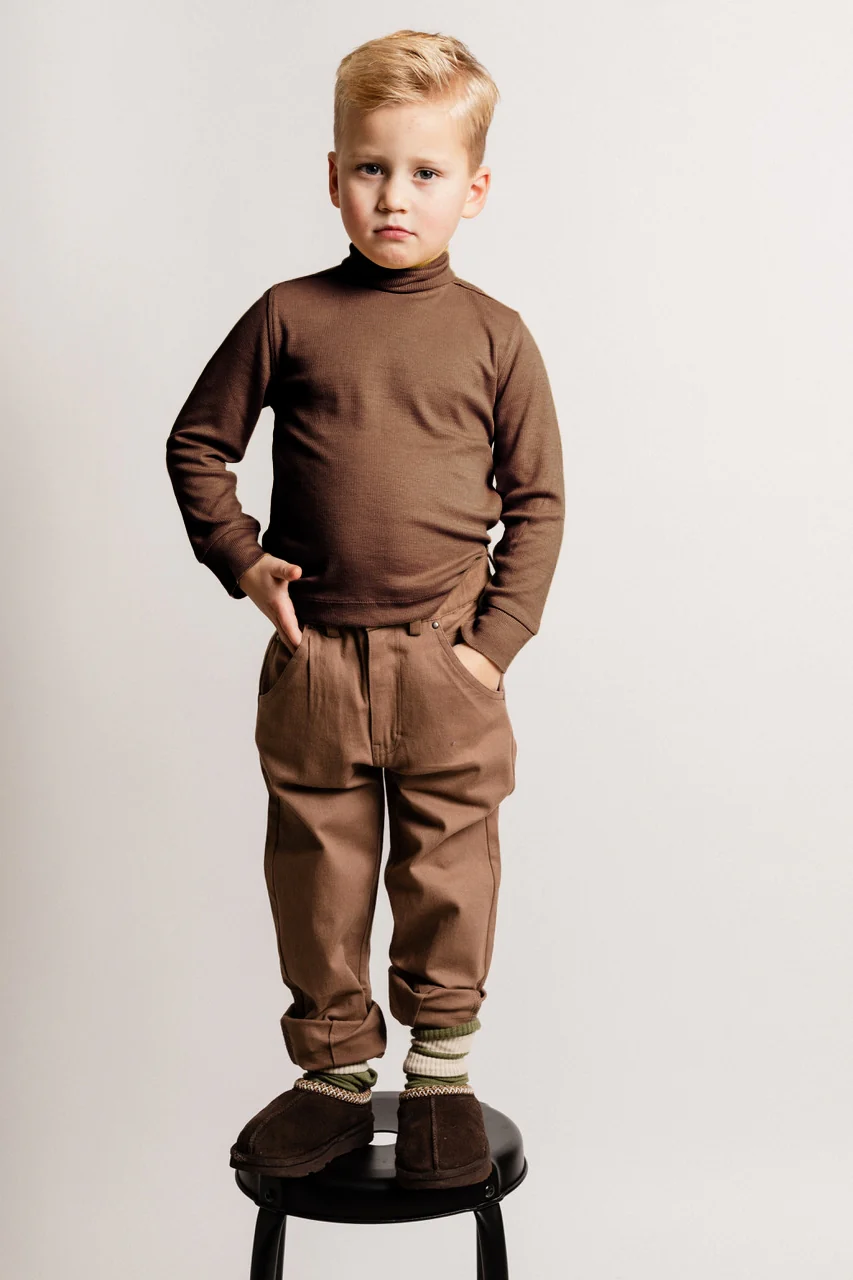 Baje Studio - turtle neck Lutern - brown cacao - Afbeelding 3
