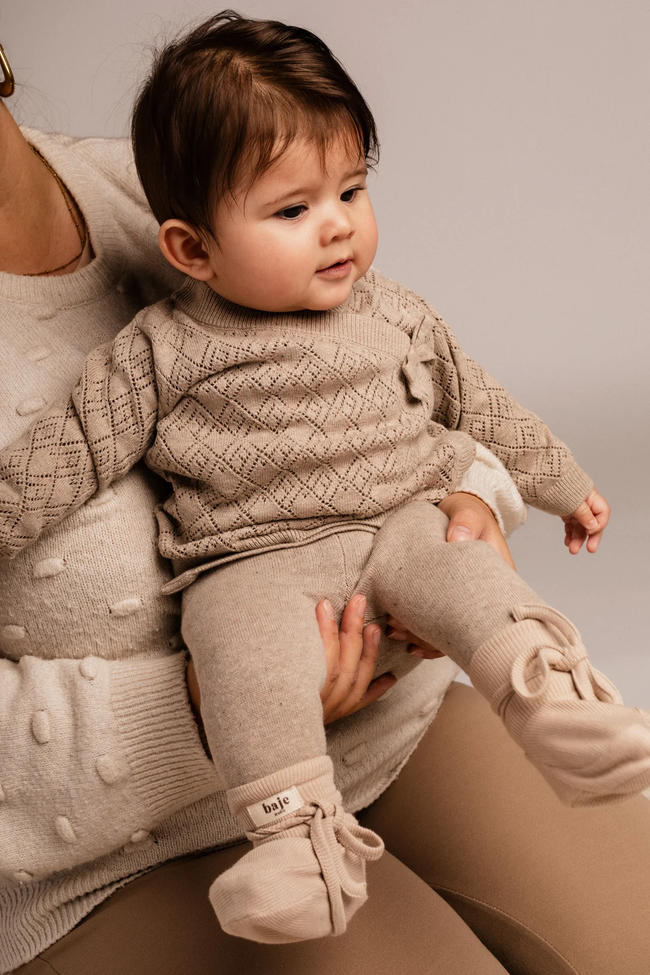 Baje Studio - wrap knit cardigan Maracon - sand desert multicolor - Afbeelding 4