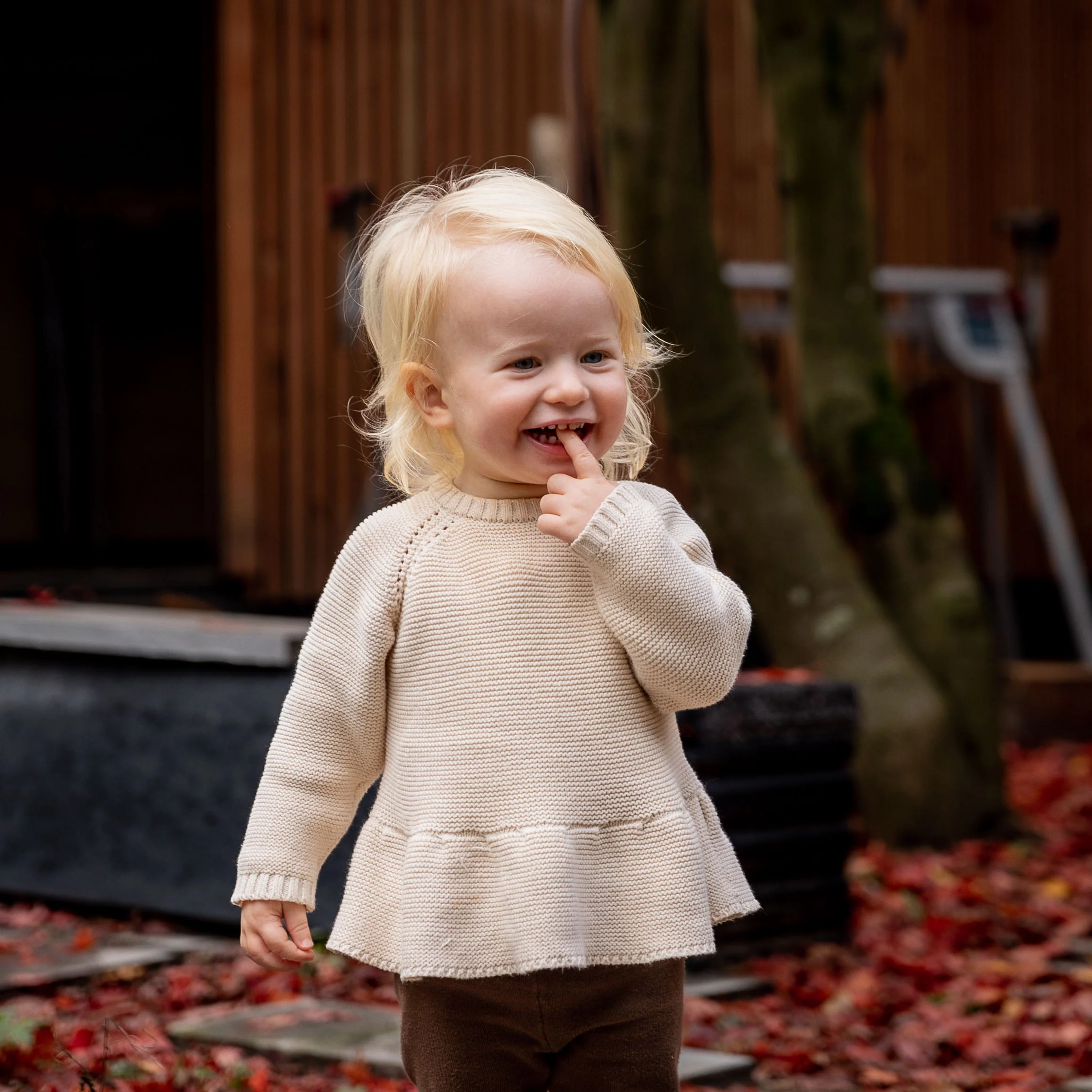 Copenhagen Colors - knitted sweater with frill - crème - Afbeelding 3