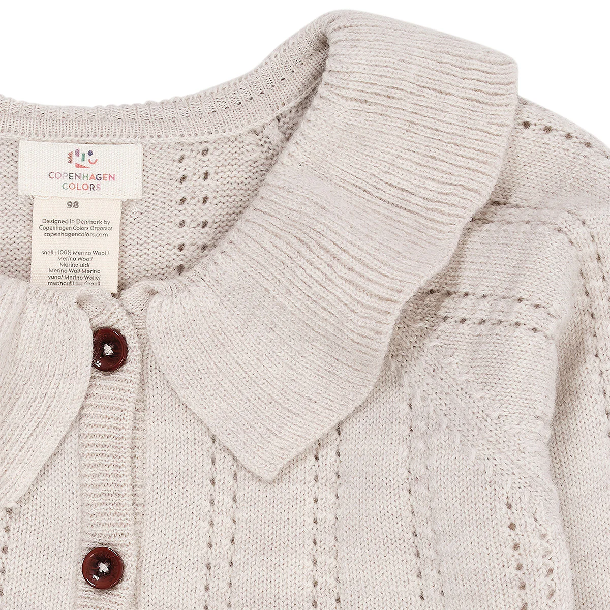 Copenhagen Colors - merino pattern cardigan - pale cream melange - Afbeelding 9