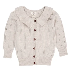 Copenhagen Colors - merino pattern cardigan - pale cream melange