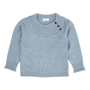 Copenhagen Colors - merino marguriette blouse - dusty blue