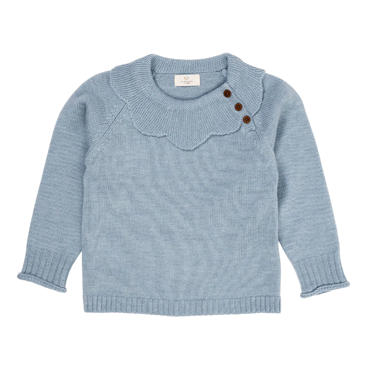 Copenhagen Colors - merino marguriette blouse - dusty blue - Afbeelding 2