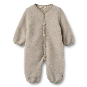 Wheat - merino wool fleece suit Levi - khaki melange