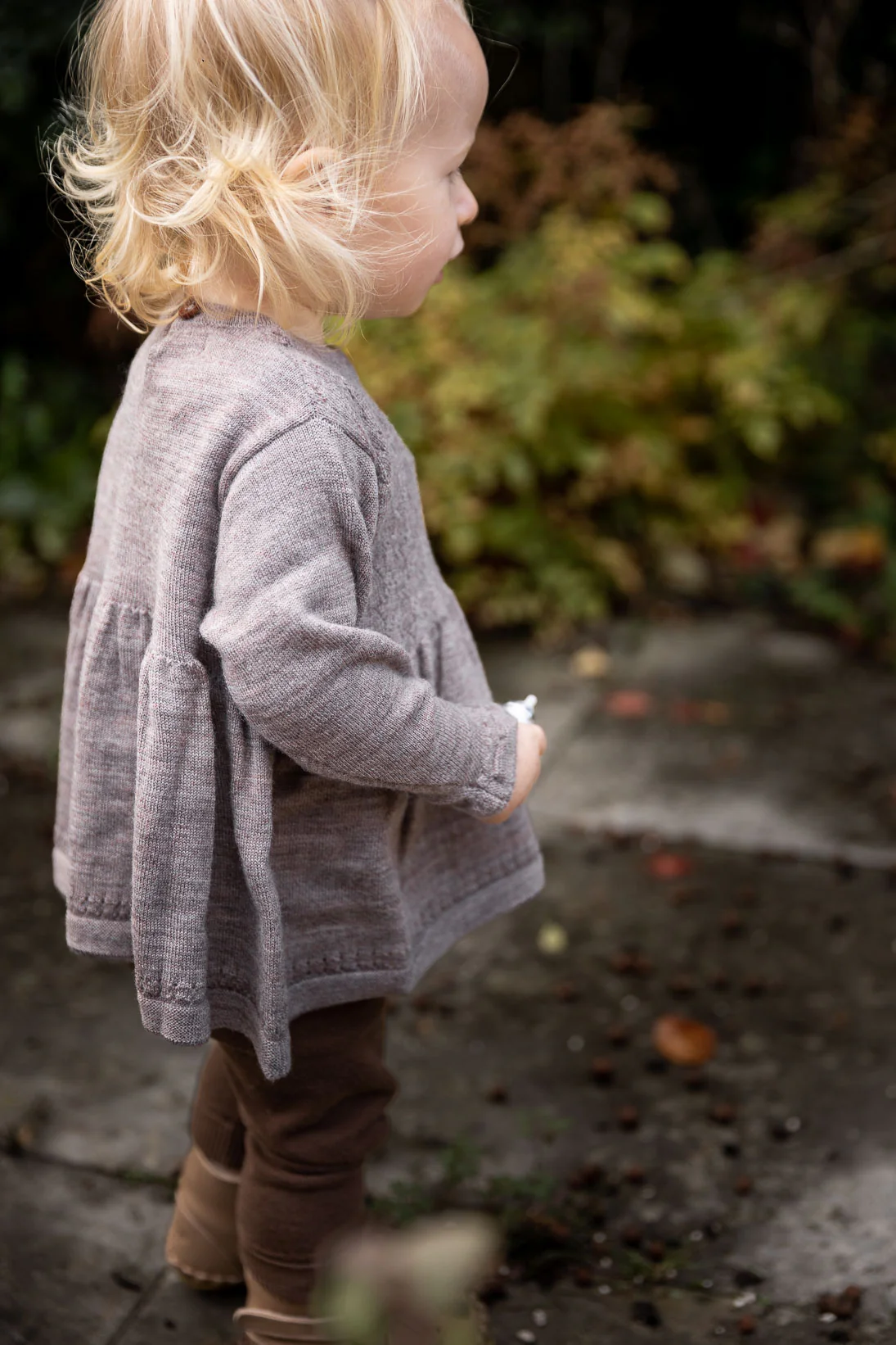 Copenhagen Colors - merino trui met pointelle patroon - natural melange - Afbeelding 3