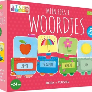 Puzzeltrein en boekje (20 stukjes) - Mijn eerste woordjes