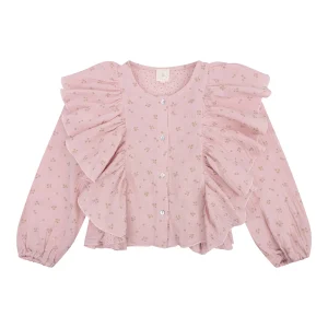 Navy Natural - mousseline blouse Miley - rose flower