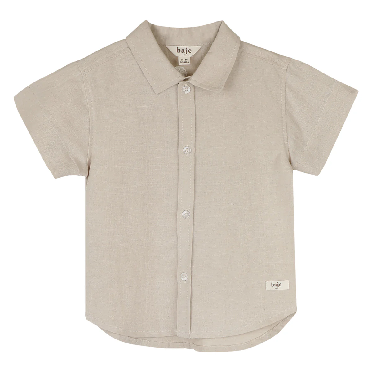 Baje Studio - linen blouse shortsleeve Moises - beige - Afbeelding 2
