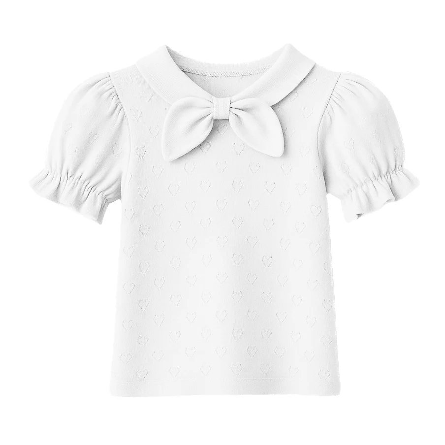 Monbebe - bow tie tee - ivory white