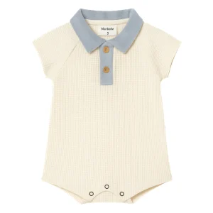 Monbebe - Harry waffle collar suit - cream