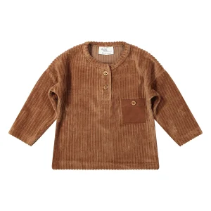 Riffle Amsterdam - corduroy T-shirt Moon - brown