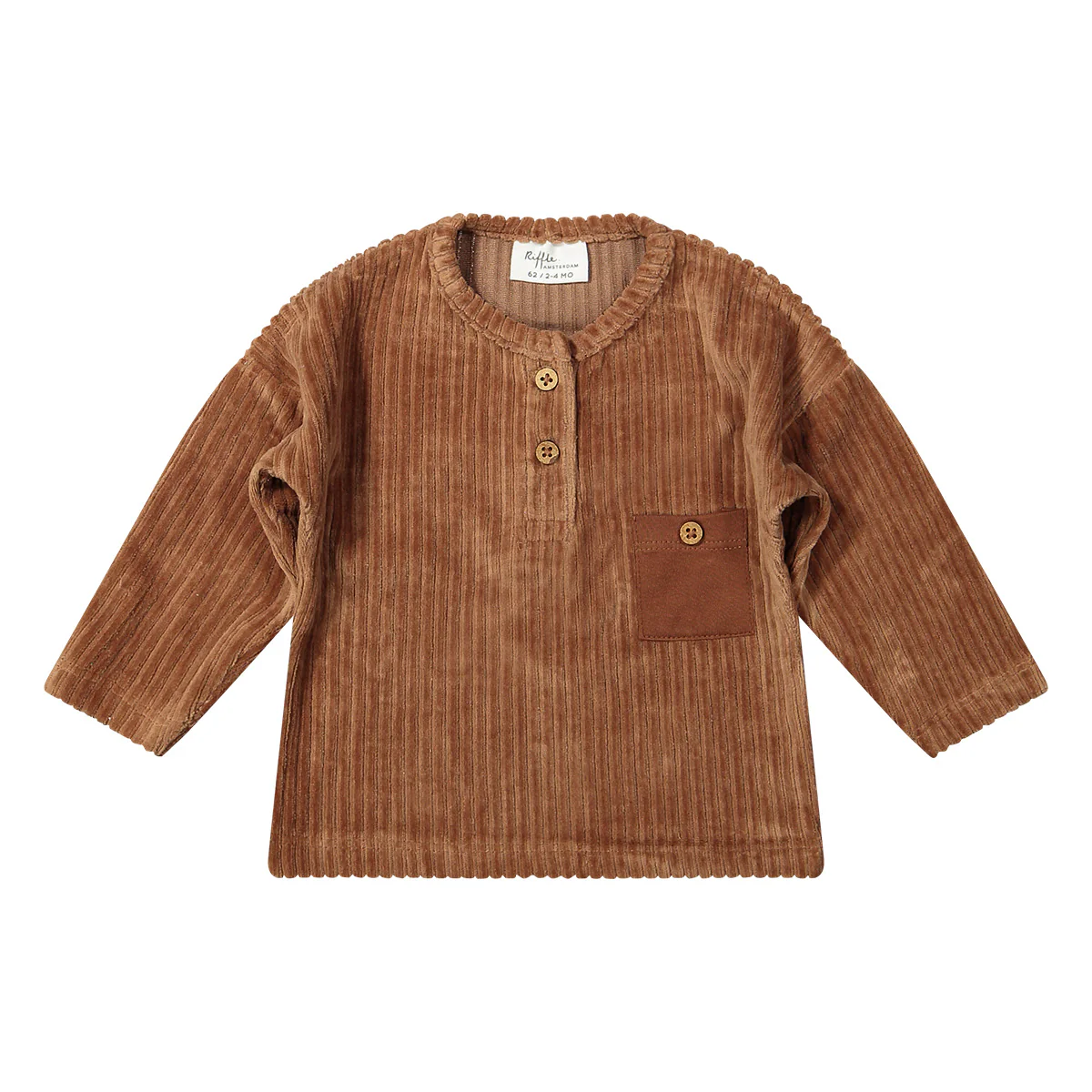 Riffle Amsterdam - corduroy T-shirt Moon - brown - Afbeelding 2