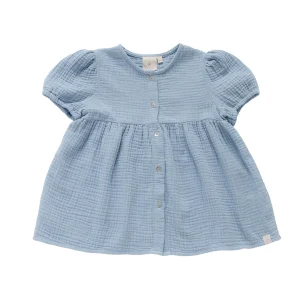 Navy Natural - blouse Mila Mousseline - light blue