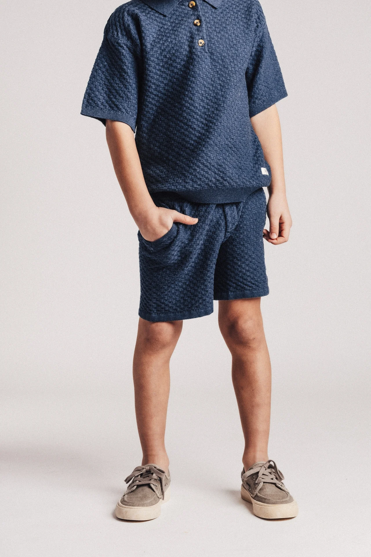 Baje Studio - knit shorts Mozi - blue dark - Afbeelding 3