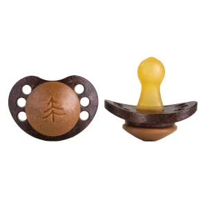 Skogen Baby - fopspeen kokos + bok natural (rond) - 2 stuks