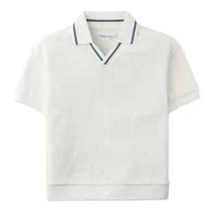 Gingersnaps - waffle polo shirt Nico - white