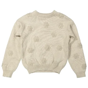 Two You Label - knitted flower jumper Noah - oat