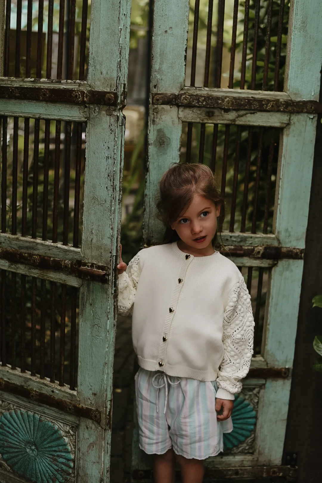 LRDM petits - cardigan Noelle - antique white - Afbeelding 4