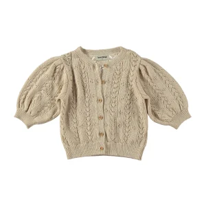 Tocoto Vintage - openwork knit cardigan -  beige