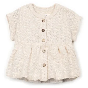 Play Up - embellished piqué tunic - bio resin ecru