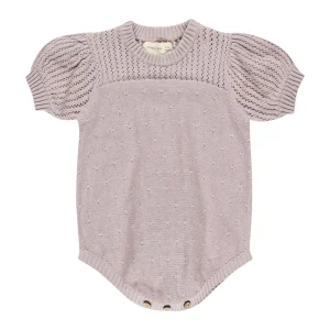 Quincy Mae - pointelle knit romper - lavendel