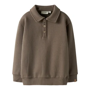 Lil'Atelier - polo sweatshirt - shitake brown