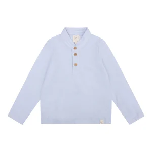 Navy Natural - linen blouse - light blue