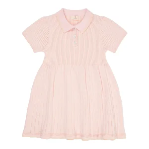 Copenhagen Colors - polo knitted dress - ballerina pink