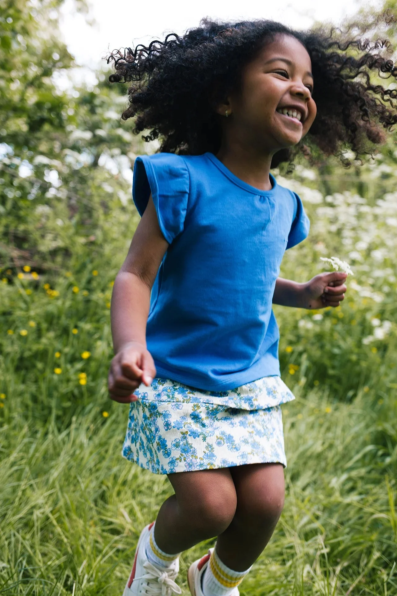 Riffle Amsterdam - skirt Ronja aop flower - blue - Afbeelding 4