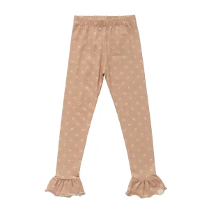 Navy Natural - ruffle legging - dotted flowers