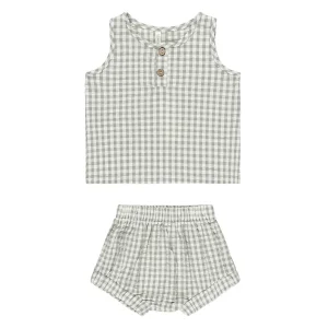 Rylee + Cru - baby tank set - eucalyptus gingham