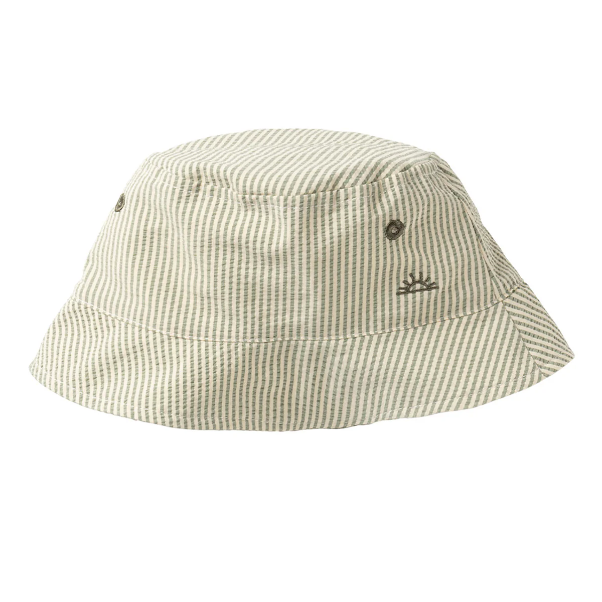 Salted Stories - seersucker bucket sun hat - green bay stripe - Afbeelding 2