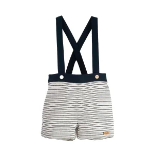 Popelin - dungarees with straps - navy stripe