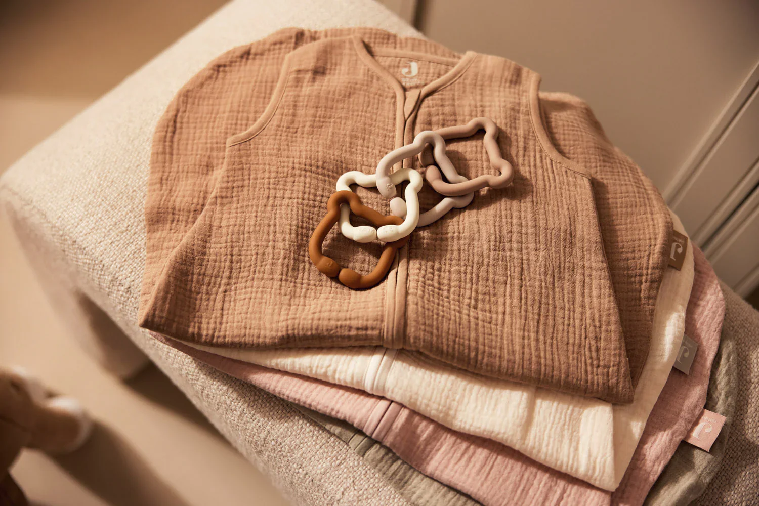 Jollein - slaapzak hydrofiel - biscuit bruin - Afbeelding 3