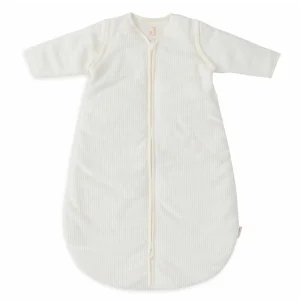 Slaapzak rib rond - afritsbare mouwen - ivory