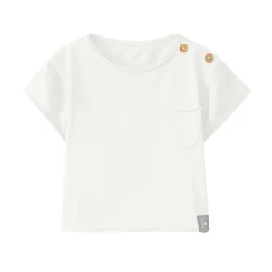 Snug - T-shirt met houten knoopjes - offwhite