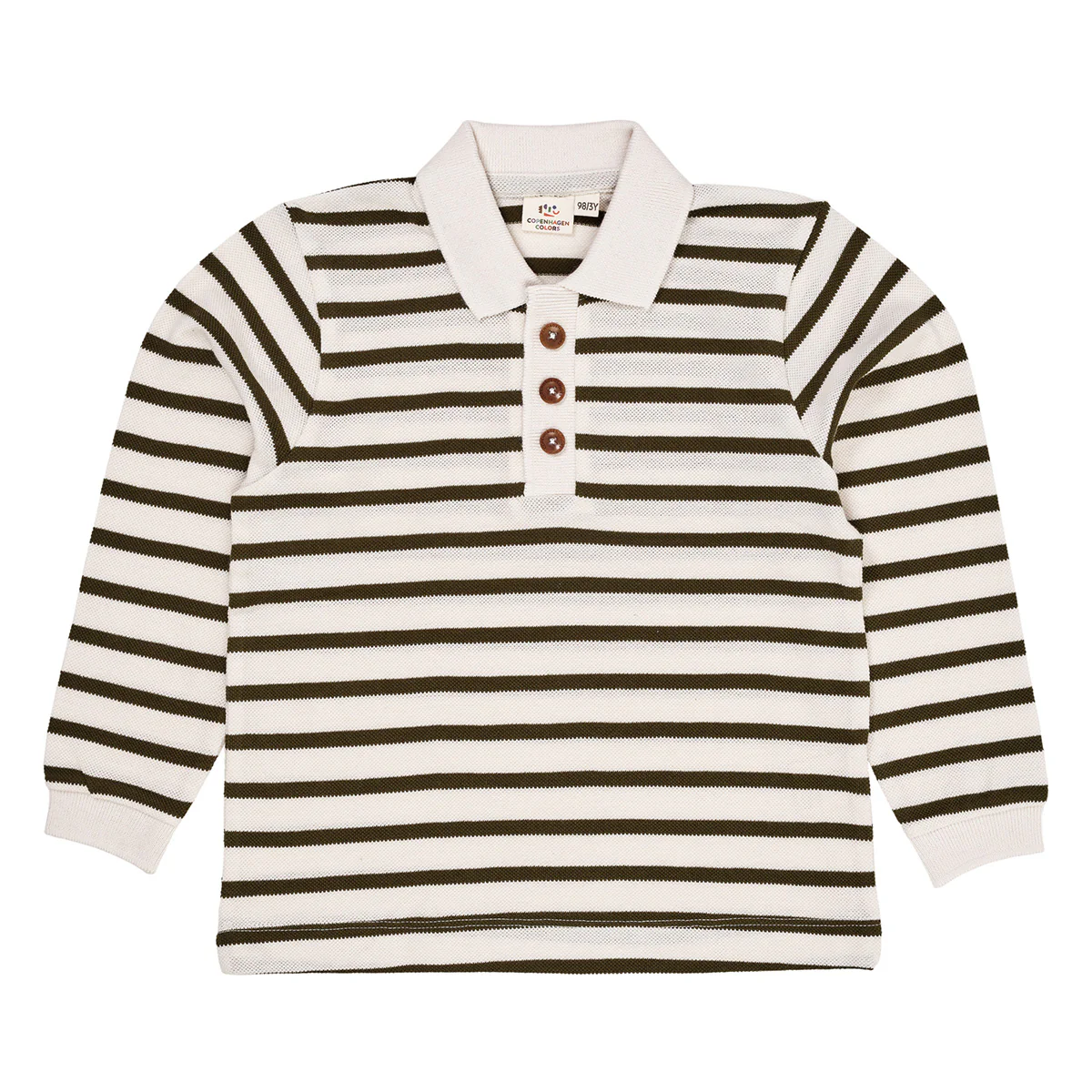 Copenhagen Colors - striped pique polo - forest green