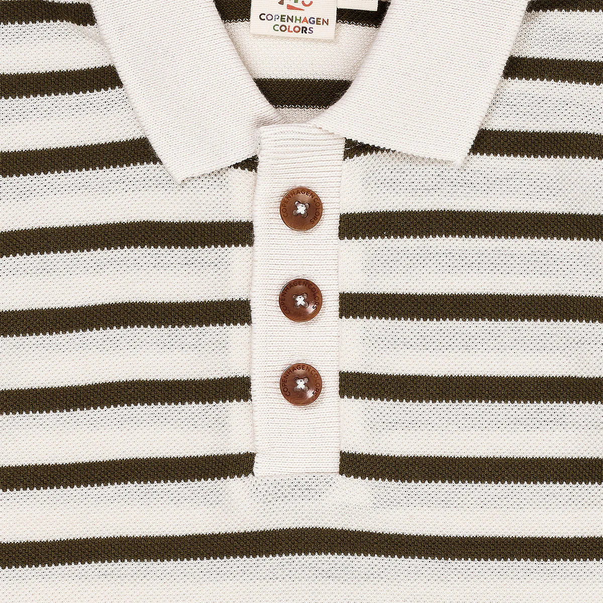 Copenhagen Colors - striped pique polo - forest green - Afbeelding 5
