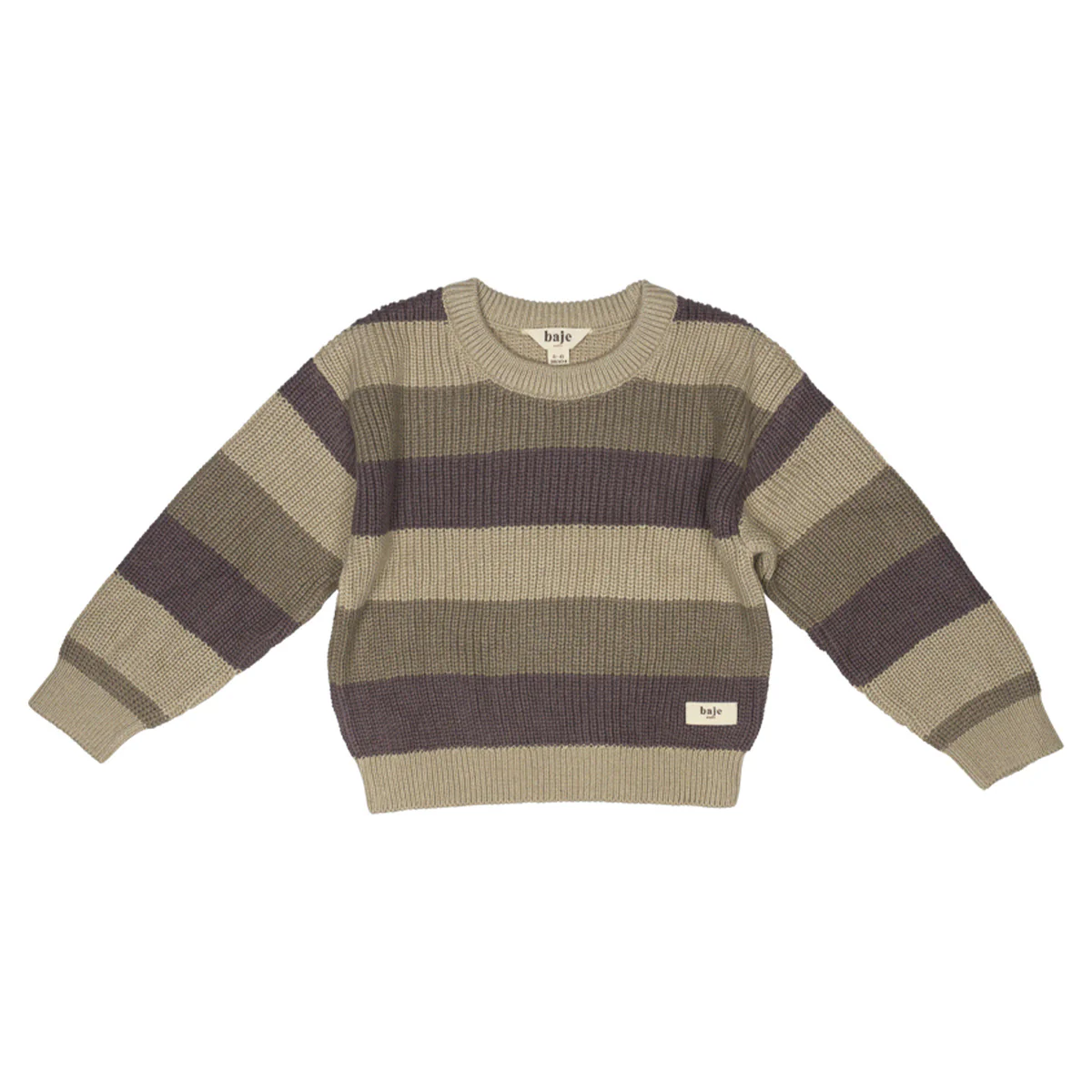 Baje Studio - stripe pullover Surrey - taupe/purple - Afbeelding 2